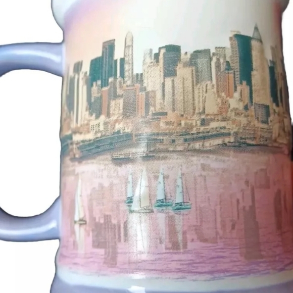 Statue of Liberty Museum Store New York Ceramic Coffee Mug Watercolors Purple - Picture 4 of 8
